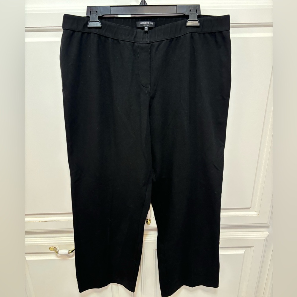 ♦️Sold♦️Lafayette 148 Pull On Elastic Waist Straight Leg Black Pants Size XXL
